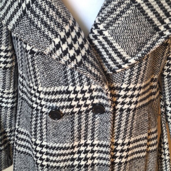 GUESS HOUNDSTOOTH CHECK Peacoat Black & White SIZE LARGE - Picture 12 of 14